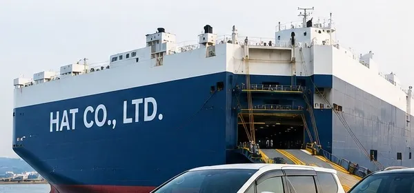 A HAT CO., LTD. car carrier loading vehicles for export